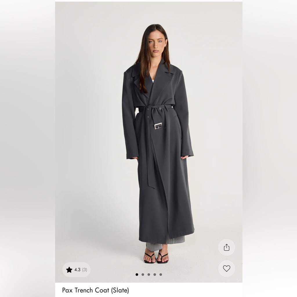 Charcoal Pax Trench Coat In Slate